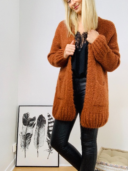 gilet grosse maille mohair
